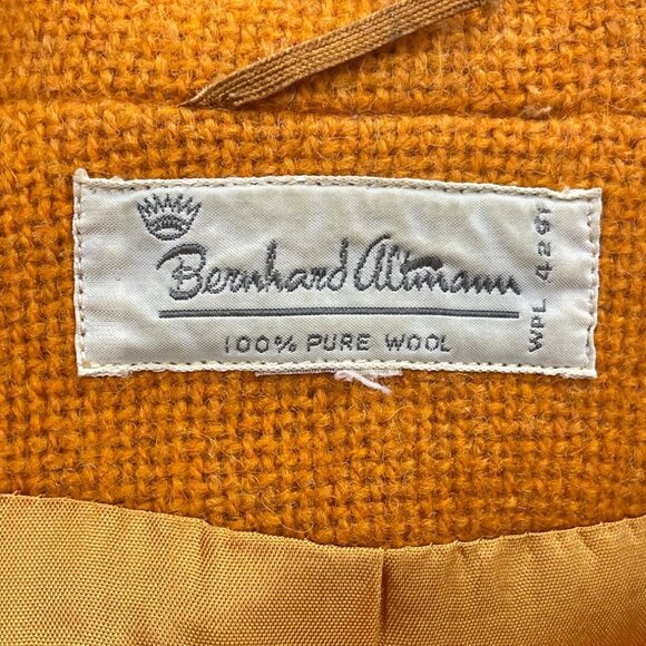 Bernhard Altmann Women’s Mustard Wool Vintage Blazer Button Closure Pockets - Picture 7 of 9